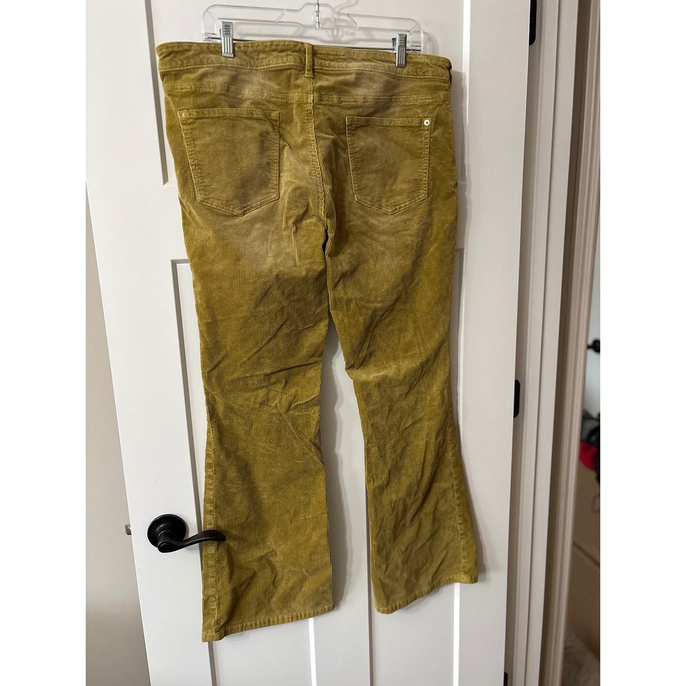 Anthropologie Pilcro High Rise Corduroy Flare Pants Mustard Yellow Gold W‎ 34 - Picture 3 of 9